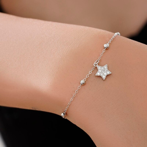 دستبند نقره طرح ستاره شیک