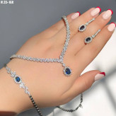 سرویس جواهری نقره کبود زنانه