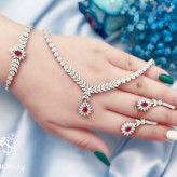 سرویس نقره نگیندار جواهری