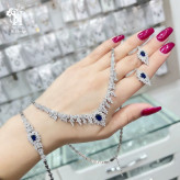 سرویس نقره نگین طرح یاقوت کبود